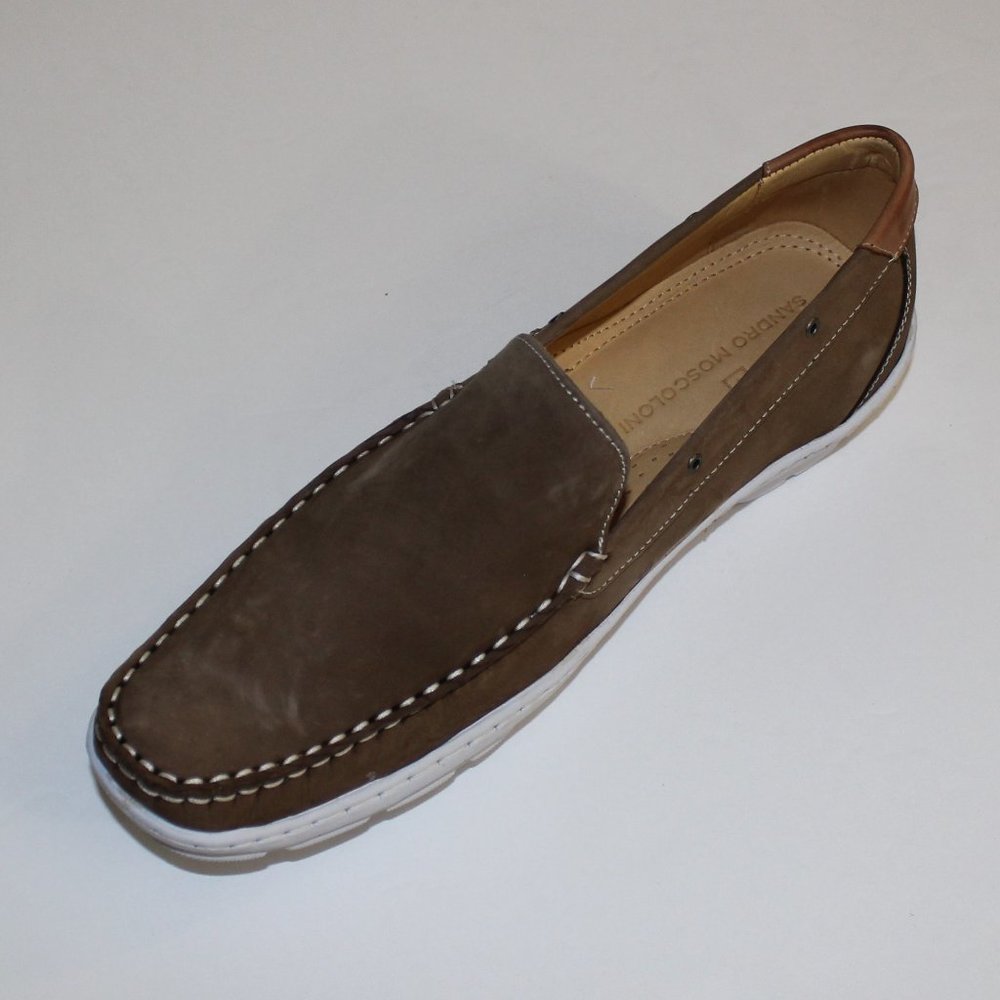 SANDRO MOSCOLONI DARON TAUPE SLIP ON SHOES
